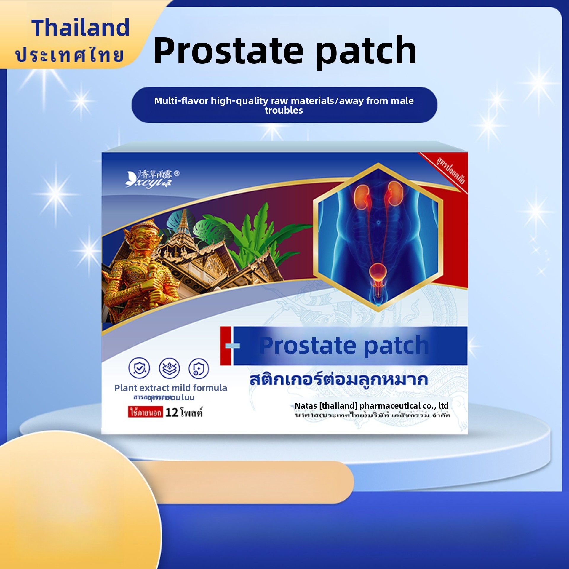 12-Pack Thai Natas Prostate Pa - Herbal Wellness Patches ulasan dan harga