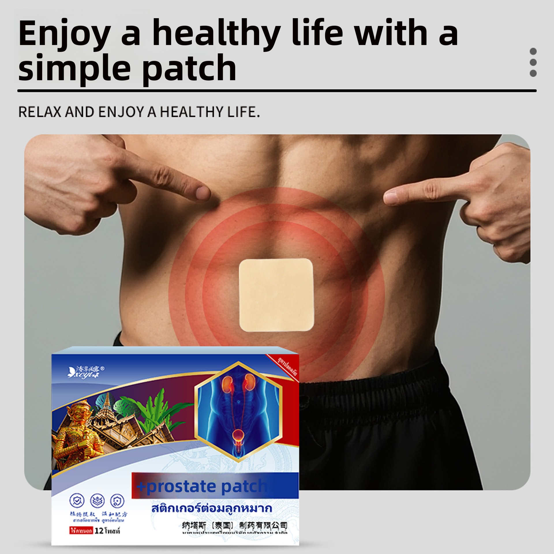12-Pack Thai Natas Prostate Pa - Herbal Wellness Patches ulasan dan harga