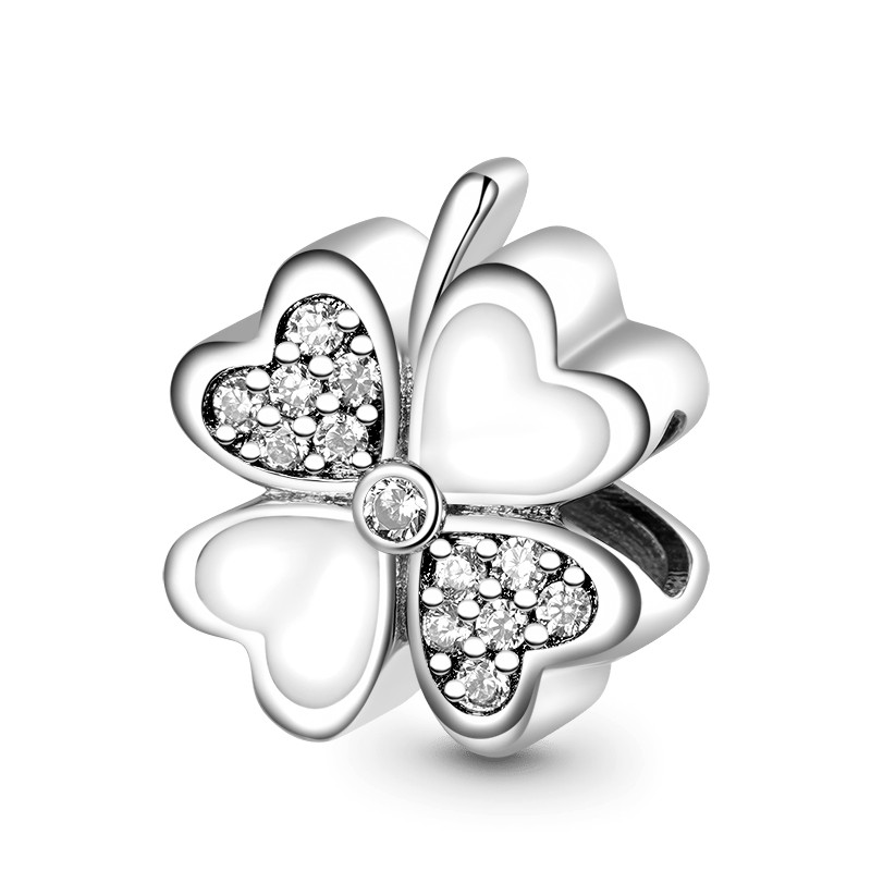 Hot sales 925 Silver Sparkling - Red Clover Flower ulasan dan harga