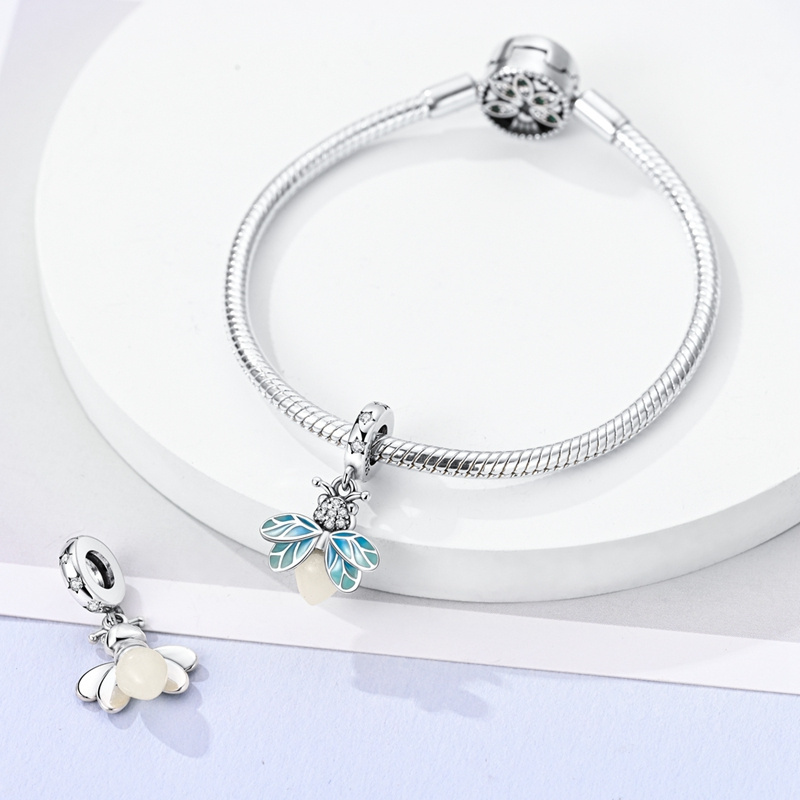 925 Sterling Silver Green Four - Red Clover Flower ulasan dan harga
