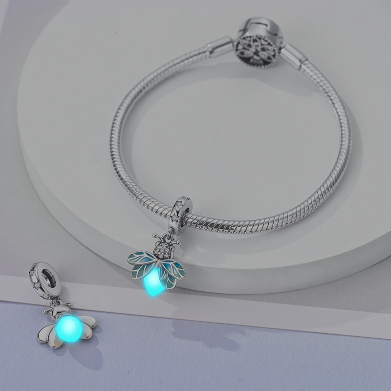 925 Sterling Silver Green Four - Red Clover Flower ulasan dan harga