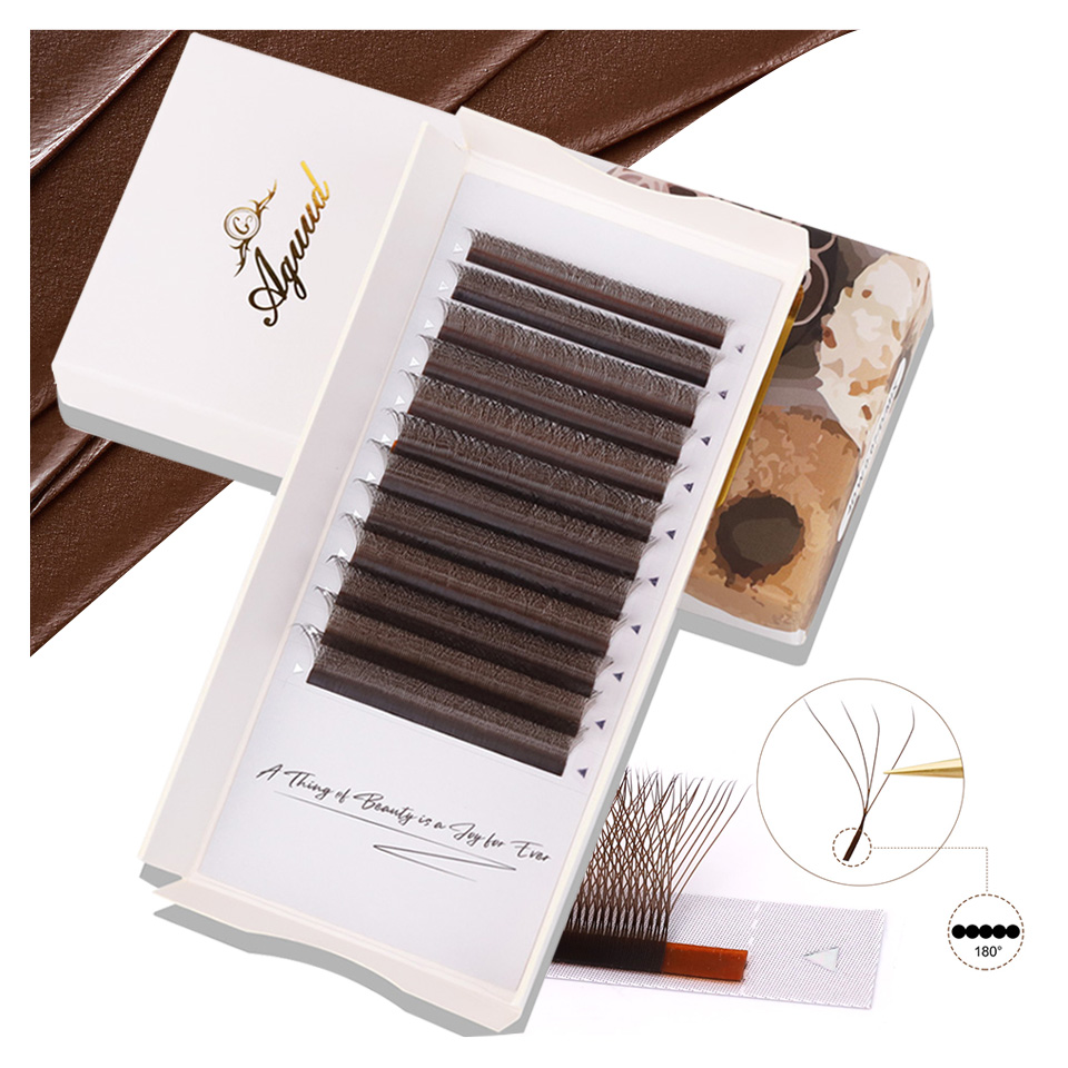 AGUUD Brown 4D W Shaped Eyelas - Red Clover Flower ulasan dan harga