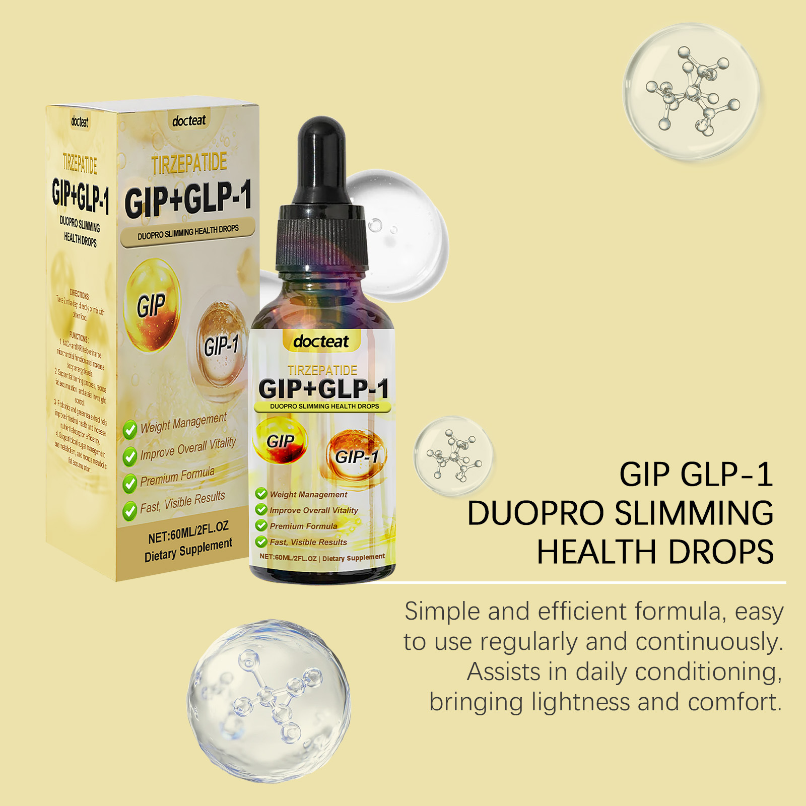 DOCTEAT Slimming Drops Fat Bur - Herbal Weight ulasan dan harga